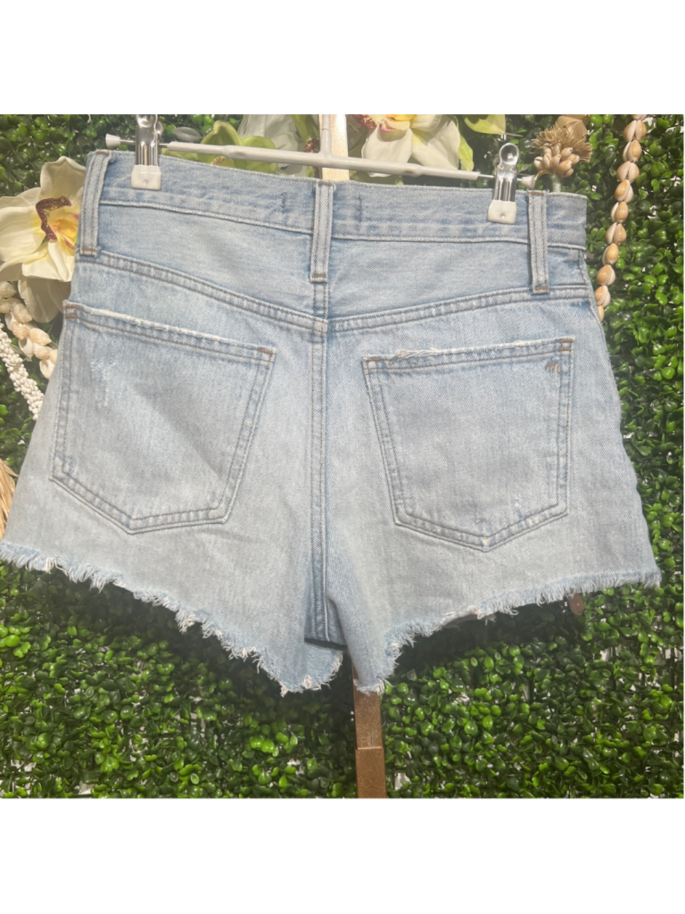 Women's Madewell Light Blue Relaxed Denim Shorts Size 23 High Waisted - Picture 5 of 11